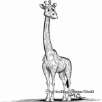 Safari Adventure: Giraffe Amidst Wild Animals Coloring Pages 4