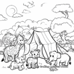 Safari Tent Coloring Pages amongst Wildlife 4