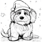 Saint Bernard Puppy with a Christmas Hat Coloring Pages 4