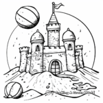 Sand Castle and Beach Ball Coloring Pages 3