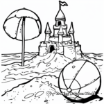 Sand Castle and Beach Ball Coloring Pages 4