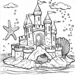 Sand Castle and Seashell Embellished Coloring Pages 2