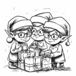 Santa and Elfs Preparing Gifts Coloring Pages 1