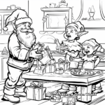 Santa and Elfs Preparing Gifts Coloring Pages 2
