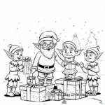 Santa and Elfs Preparing Gifts Coloring Pages 4