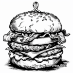 Savory Bacon Burger Coloring Pages 1