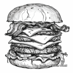 Savory Bacon Burger Coloring Pages 3