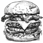 Savory Bacon Burger Coloring Pages 4