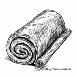 Savory Swiss Roll Cake Coloring Page 1