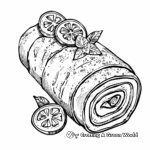 Savory Swiss Roll Cake Coloring Page 3