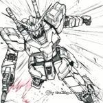 Sazabi Gundam Action Scenes Coloring Pages 1