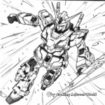 Sazabi Gundam Action Scenes Coloring Pages 3