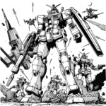 Sazabi Gundam Action Scenes Coloring Pages 4