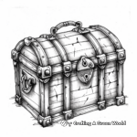 Scalloped-Edge Vintage Treasure Chest Coloring Pages 3
