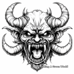 Scary Horned Demon Coloring Pages 1