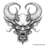 Scary Horned Demon Coloring Pages 2