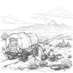 Scenes of Trading on the Oregon Trail Coloring Pages 1