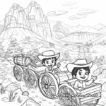Scenes of Trading on the Oregon Trail Coloring Pages 2