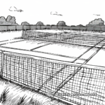 Scenic Grass Tennis Court Coloring Pages 1
