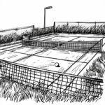 Scenic Grass Tennis Court Coloring Pages 4