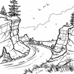 Scenic Landscapes of the Oregon Trail Coloring Pages 3