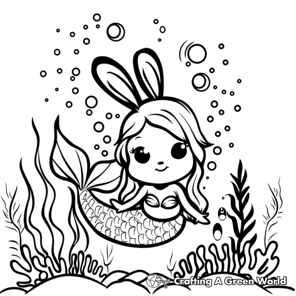 Mer Rabbit Coloring Bunny Mermaid Coloring Pages - Free & Printable!