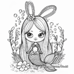 Scenic Underwater View with Bunny Mermaid Coloring Pages 4