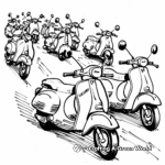 Scooter Parade Coloring Pages: Context and Variety 1
