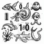 Sea Creatures Numbers 1-10 Coloring Pages 1