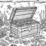 Sea Floor Treasure Chest Coloring Pages 2