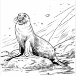 Sea Lion on a Rock: Landscape Coloring Pages 3