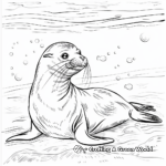 Sea Lion Underwater Scene Coloring Pages 1