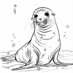 Sea Lion Underwater Scene Coloring Pages 2