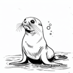 Sea Lion Underwater Scene Coloring Pages 3