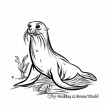 Sea Lion with Fish Coloring Pages 3