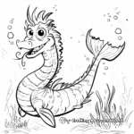 Sea Serpent with Mermaid Coloring Pages 3