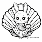Sea Shell Bunny Mermaid Coloring Sheets 2