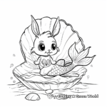 Sea Shell Bunny Mermaid Coloring Sheets 3
