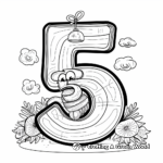 Seasonal Number 5 Coloring Pages for Holidays 1
