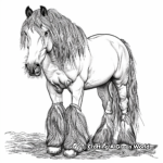 Serene Gypsy Vanner Draft Horse Coloring Pages 1