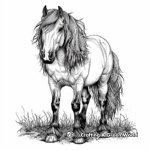 Serene Gypsy Vanner Draft Horse Coloring Pages 3