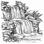 Serenity in Nature with Waterfall Coloring Pages 2