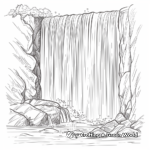 Serenity in Nature with Waterfall Coloring Pages 4