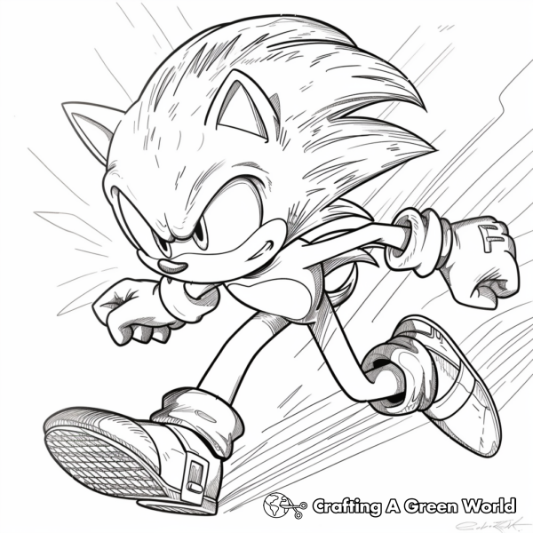 Dark Sonic Coloring Pages - Free &amp; Printable!