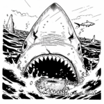 Shark Infested Waters: Ocean-Scene Coloring Pages 2