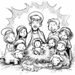 Shepherds Adoring Baby Jesus Coloring Pages 3