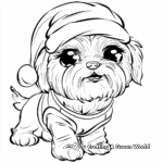 Shih Tzu Puppy wearing a Santa Suit Coloring Pages 1