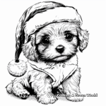 Shih Tzu Puppy wearing a Santa Suit Coloring Pages 2