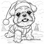 Shih Tzu Puppy wearing a Santa Suit Coloring Pages 3