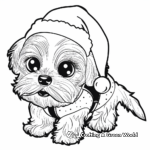 Shih Tzu Puppy wearing a Santa Suit Coloring Pages 4